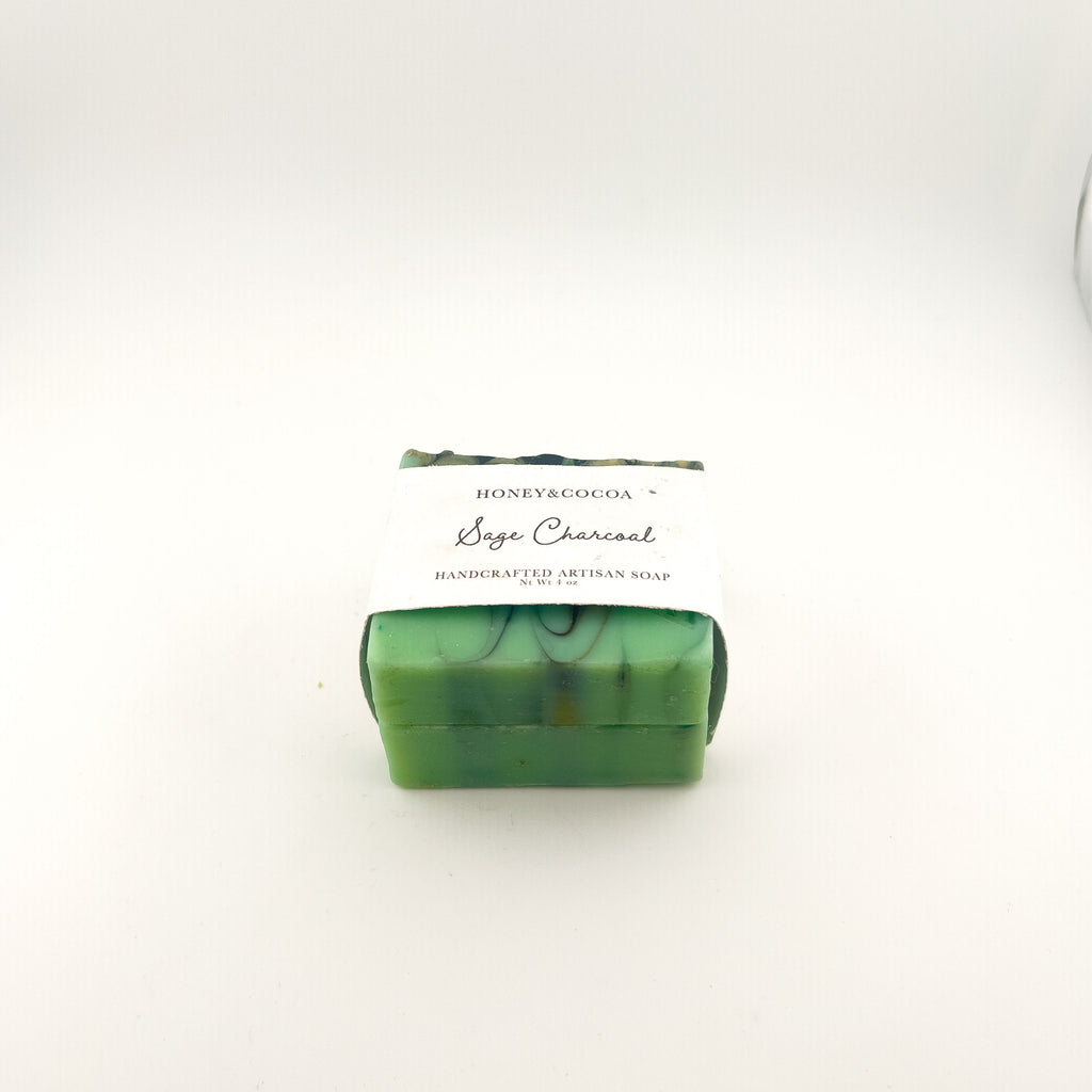 2-Pack Sage Charcoal Artisan Soap With Soap Saver
